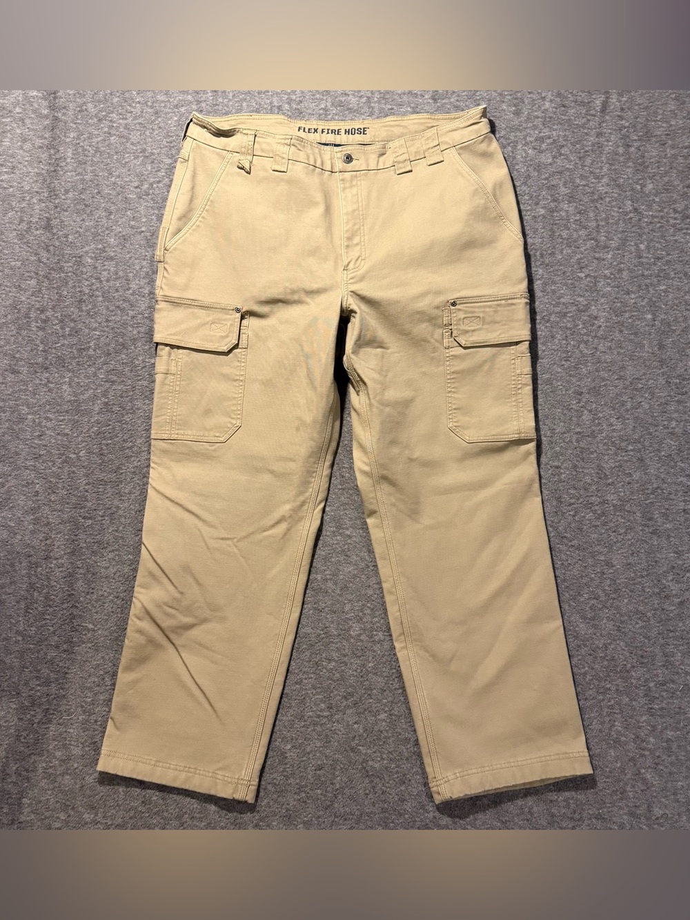 Duluth Trading FlexFire Hose Canvas Fleece Lined Cargo Pant Mens 42x32 fit 40x30